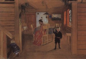Interior (also Known As The Artist's Family) — Boris Mikhailovich Kustodiev