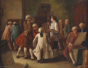 Art lovers in the studio
