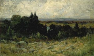 Untitled (landscape, Fields With Rocks And Trees) — Edward Mitchell Bannister