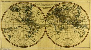 Map Of The World In Two Hemispheres, From 'atlas De Toutes Les Parties Connues Du Globe Terrestre' B — Rigobert Bonne (charles Marie Rigobert Bonne)