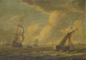 Ships Off The Dutch Coast — Willem Van Diest