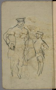 Two Standing Figures With Caps — Arthur Lismer