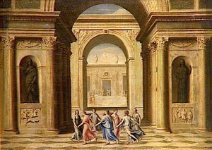 Nymphes Dansant Devant Un Temple (le Péristyle D'un Palais) — Jean Lemaire Dit Lemaire-poussin