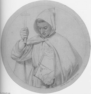 Study Of A Monk, Representing Catholic Faith — Ford Madox Brown