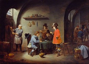Gambling Scene At An Inn — David Teniers The Younger, Baroque Painting