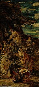 After The Cock Fight — Adolphe Joseph Thomas Monticelli