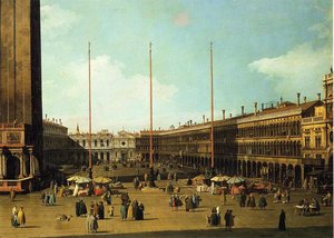 Piazza San Marco, Looking Towards San Geminiano — Canaletto, Baroque Style