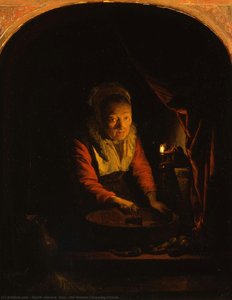Old Woman Chopping Onions — Gerrit Dou