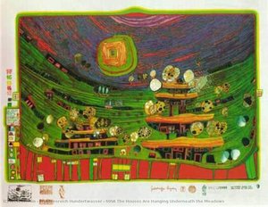 699a The Houses Are Hanging Underneath The Meadows — Friedensreich Hundertwasser