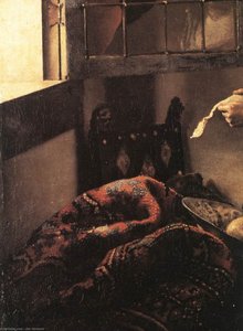 Girl Reading A Letter At An Open Window (detail) — Johannes Vermeer, Dutch Golden Age