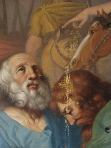 Farewell of St Peter and St Paul, visible damages