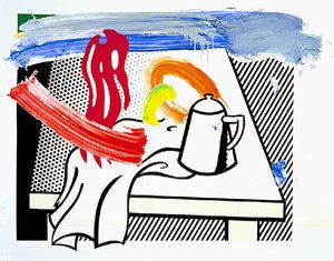 Collage For Brushstroke Still Life With Coffee Pot — Roy Lichtenstein, Pop Art