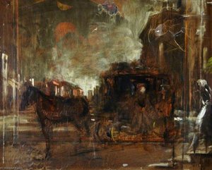 Study For 'the Last Cab' (detail) — Frederick William Elwell