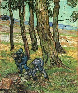 Deux Hommes Creusant Pres Des Arbres — Vincent Willem Van Gogh
