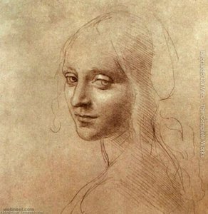 Drawing Of The Face Of The Angel From The Virgin Of The Rocks — Leonardo Da Vinci, Renaissance
