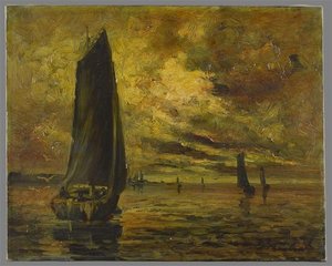 Soleil Couchant Sur La Mer — Boulard Auguste Père