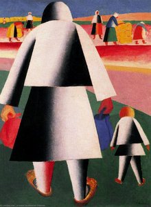 Going To The Harvest. Marfa And Vanka — Kazimir Malevich