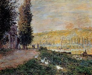 The Banks Of The Seine, Lavacourt — Claude Monet, Impressionist Landscape