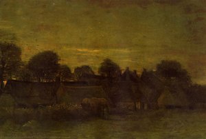 Village At Sunset — Vincent Willem Van Gogh, Post-impressionism