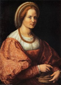 Portrait Of A Woman With A Basket Of Spindles — Andrea Del Sarto, Italian High Renaissance