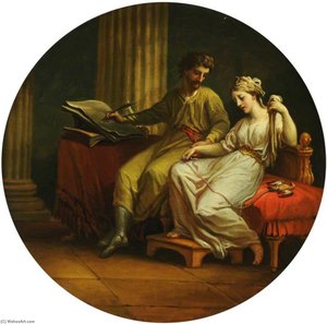 Catullus Comforting Lesbia Over The Death Of Her Pet Sparrow And Writing An Ode — Antonio Zucchi