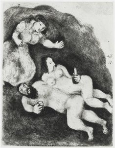 Lot And His Daughters (genesis, Xix, 31 35) — Marc Chagall