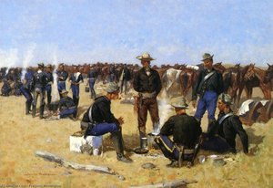 A Cavalryman's Breakfast On The Plains — Frederic Remington