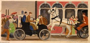 Horseless Carriage (mural Study, St. Joseph, Missouri Post Office And Courthouse) — Gustaf Oscar Dalström