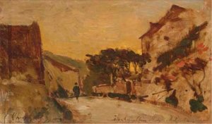 The Entrance To The Village — Henri-joseph Harpignies