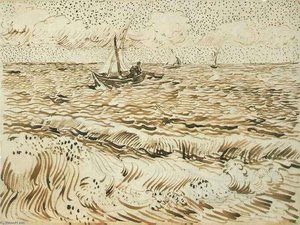A Fishing Boat At Sea — Vincent Willem Van Gogh, Post-impressionism