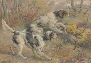 Two Setters In A Wood — Edmund Henry Osthaus