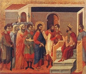 Christ Before Herod — Duccio Di Buoninsegna, Sienese School