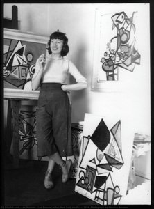 Lee Krasner In Her New York Studio, C. 1939. Photograph By Maurice Berezov — Lee Krasner