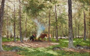 Landscape With A Woman And Cow — Olof Arborelius