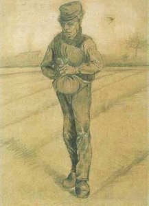 Sower With Hand In Sack — Vincent Willem Van Gogh