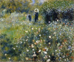 Woman With A Parasol In A Garden — Pierre-auguste Renoir