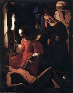St Sebastian Attended By St Irene — Georges De La Tour, Baroque