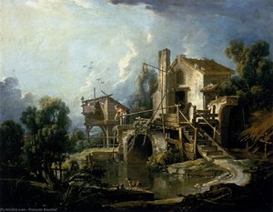 The Mill At Charenton — François Boucher, Rococo
