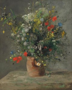 Flowers In A Vase — Pierre-auguste Renoir