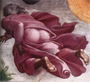 Creation Of The Sun, Moon, And Plants (detail) — Michelangelo Buonarroti, Renaissance