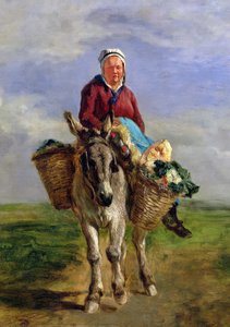 Country Woman Riding A Donkey — Constant Troyon