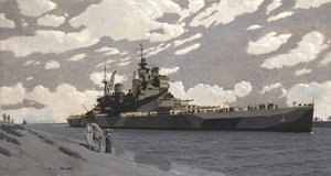 Battleship In Suez Canal, Hms 'howe' — Charles Pears