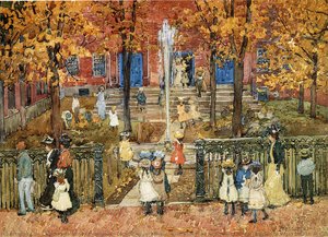 West Church, Boston (also Known As Red School House, Boston Or West Church At Cambridge And Lynde Streets) — Maurice Brazil Prendergast