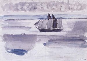 Four-Master off the Cape-Maine Coast