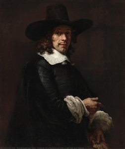 Portrait Of A Gentleman With A Tall Hat And Gloves — Rembrandt Van Rijn