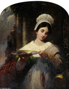 Girl Holding A Silver Salver