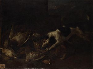 Chien et chat se disputant (titre actuel) paysage et animaux (titre ancien)