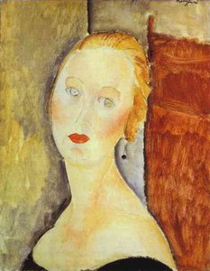 A Blond Woman. (portrait Of Germaine Survage — Amedeo Clemente Modigliani, Cubist Simplification
