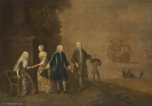 A Gentleman Taking Leave Of His Family — Peter Monamy