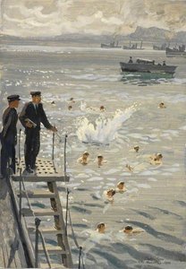 Hms 'mauritius' Bathing, July 1944 — Stephen Bone